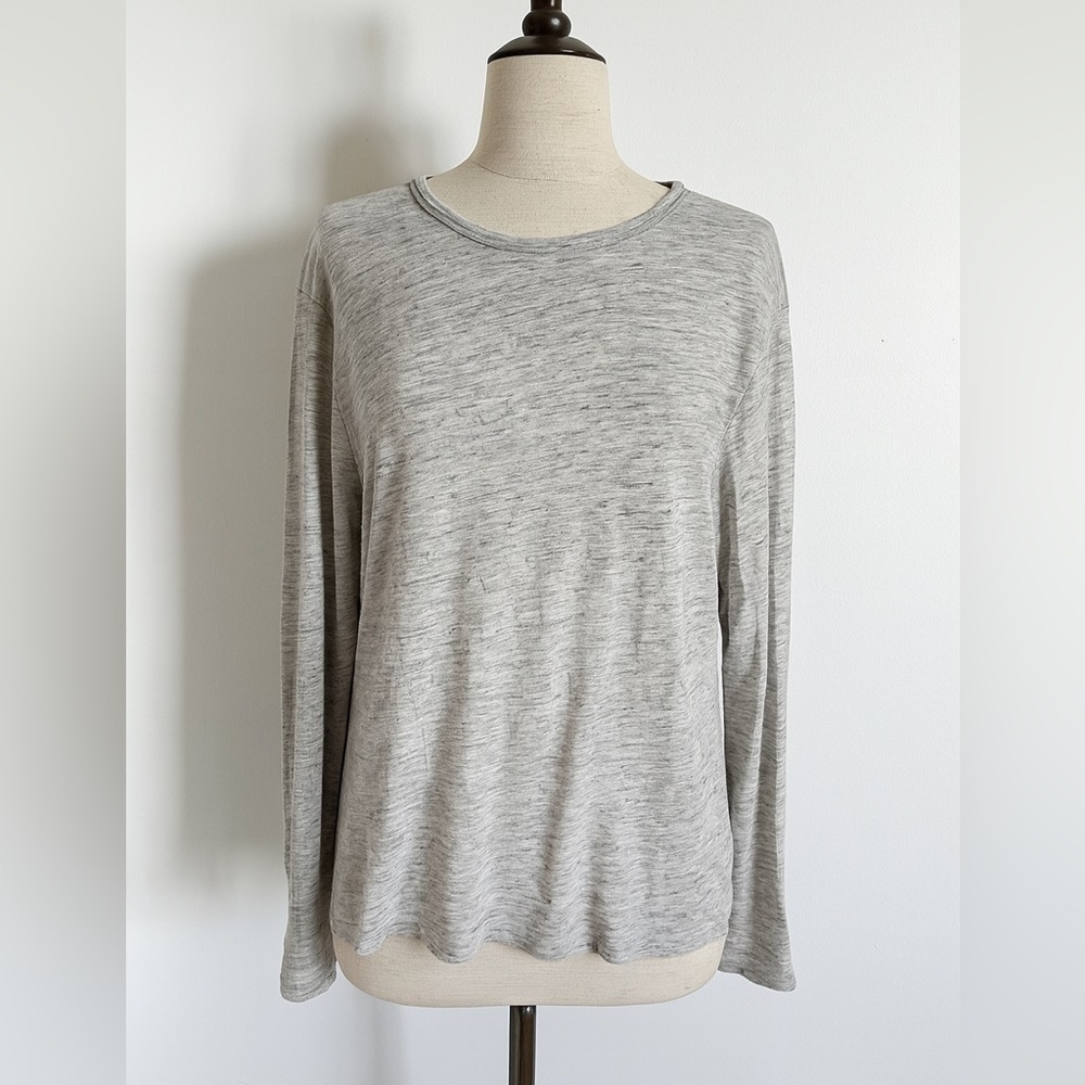 Onia Gray Heather Long Sleeve Crewneck Tee Size XXL